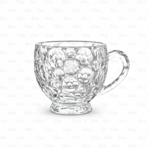 ست 6 عددی فنجان مروارید بلور دسته دار دلی 210 میل